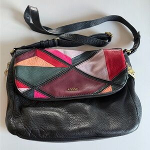 Fossil Women's Patchwork Leather Crossbody Bag